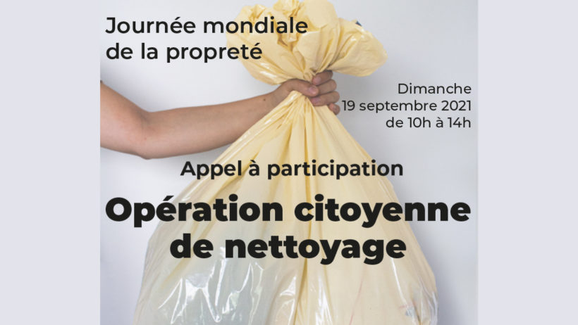 Journée mondiale de la propreté : Opération citoyenne de nettoyage
